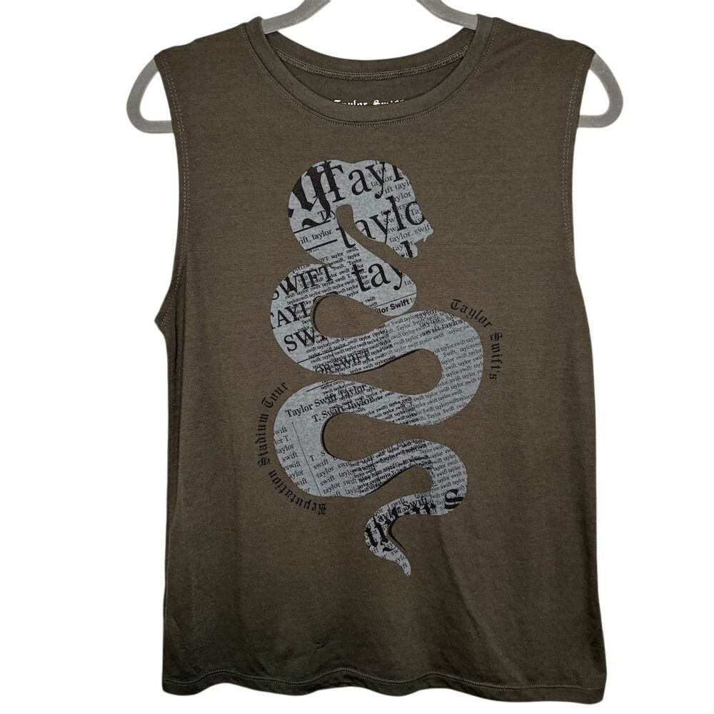 Authentic Taylor Swift Reputation Tour Women's XL Gray Graphic Tank Top